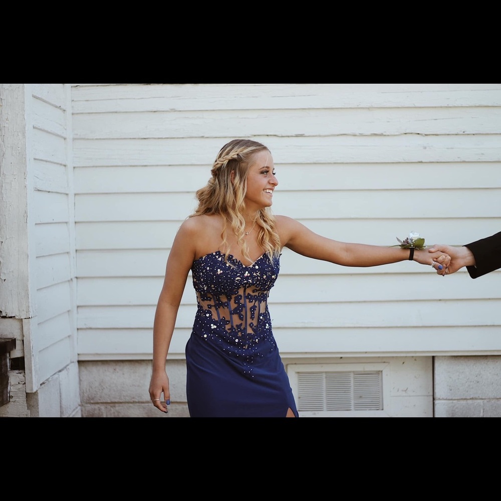 Prom Dress, Navy Blue Absolutely Stunning Dress - Picture 1 of 7